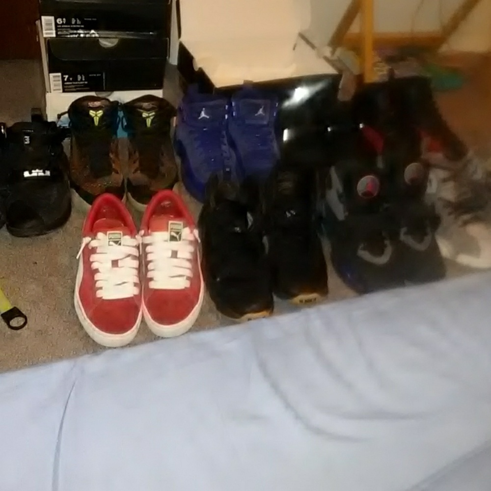 Kobe 9, pumas,LeBron,Jordan 12s and 8s, Pg 1s